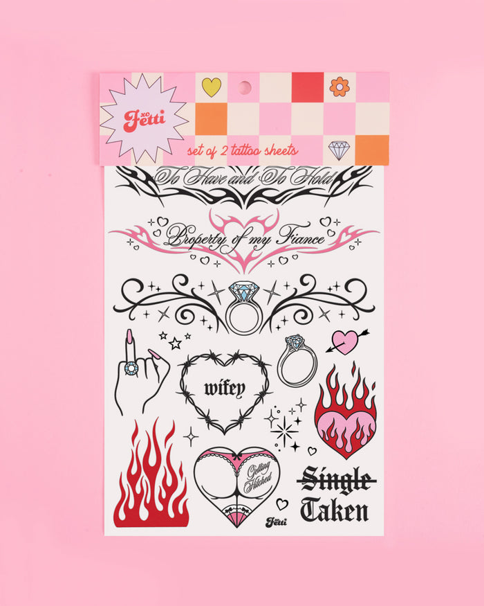 Trophy Wife Tats - 56 temporary tattoos