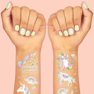 Unicorn Tats - 52 foil temporary tattoos