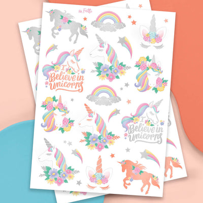Unicorn Tats - 52 foil temporary tattoos
