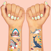Shark Temporary Tattoos - 38 metallic temporary tattoos