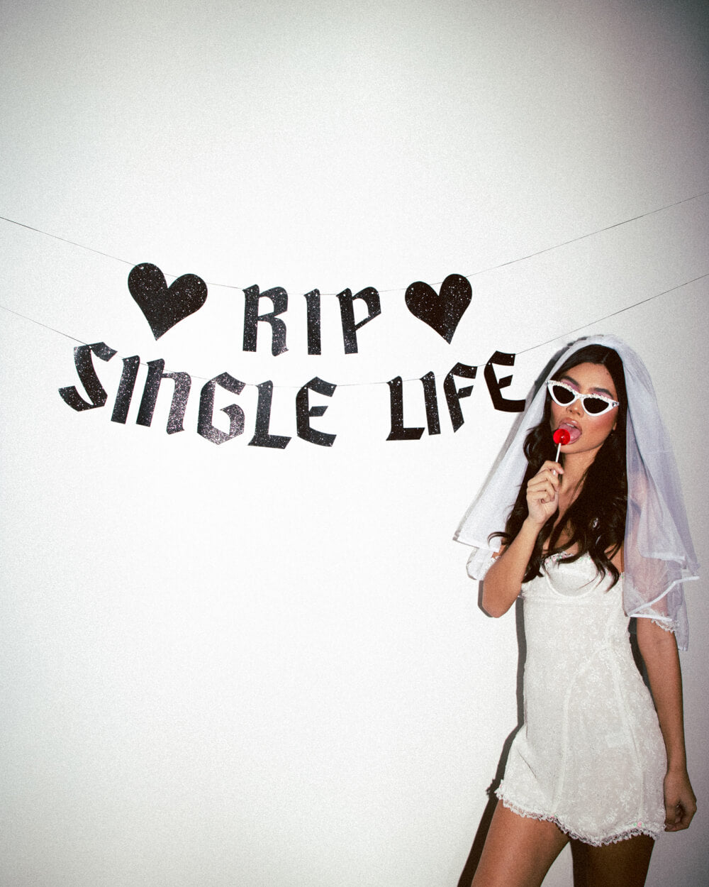 Fancy Rip RIP Single Life Banner - black glitter banner | xo, Fetti