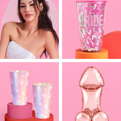 P3N!5 Pack - balloon, tiara veil, tumbler + cups