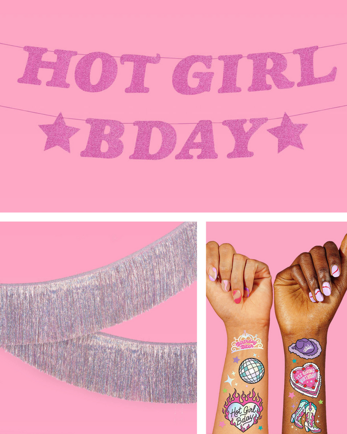 Hot Girl Bday Pack - banners + tats