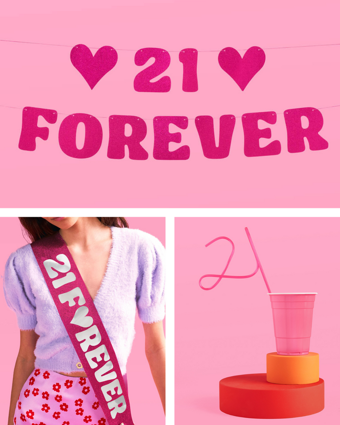 21 Forever Pack - sash, straw + banner