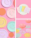 Smiley Setting Pack - plates, napkins + coasters