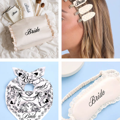 Bridal Bundle - bag, clips, eye mask + scarf