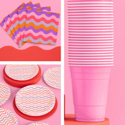 Groovy Party Pack - plates, napkins + cups