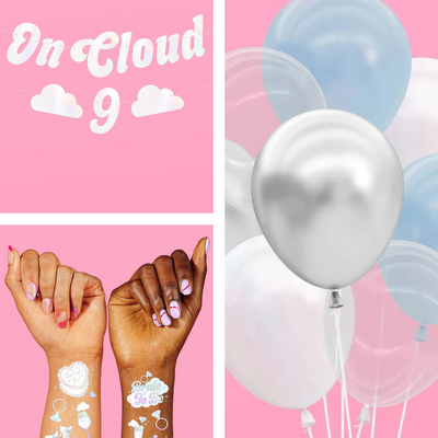 Cloud Nine Trio - tats, banner + balloons