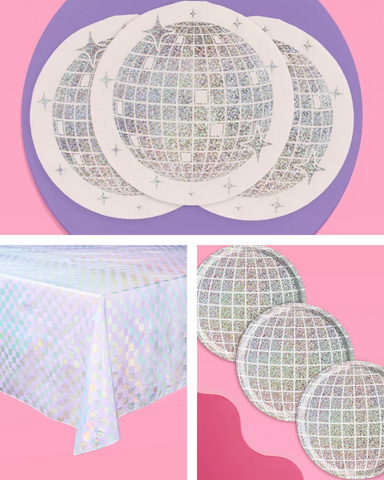 Shimmer Disco Pack - tablecloth, plates + napkins