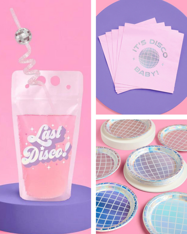 Last Disco Starter Pack - plates, napkins + drink pouches