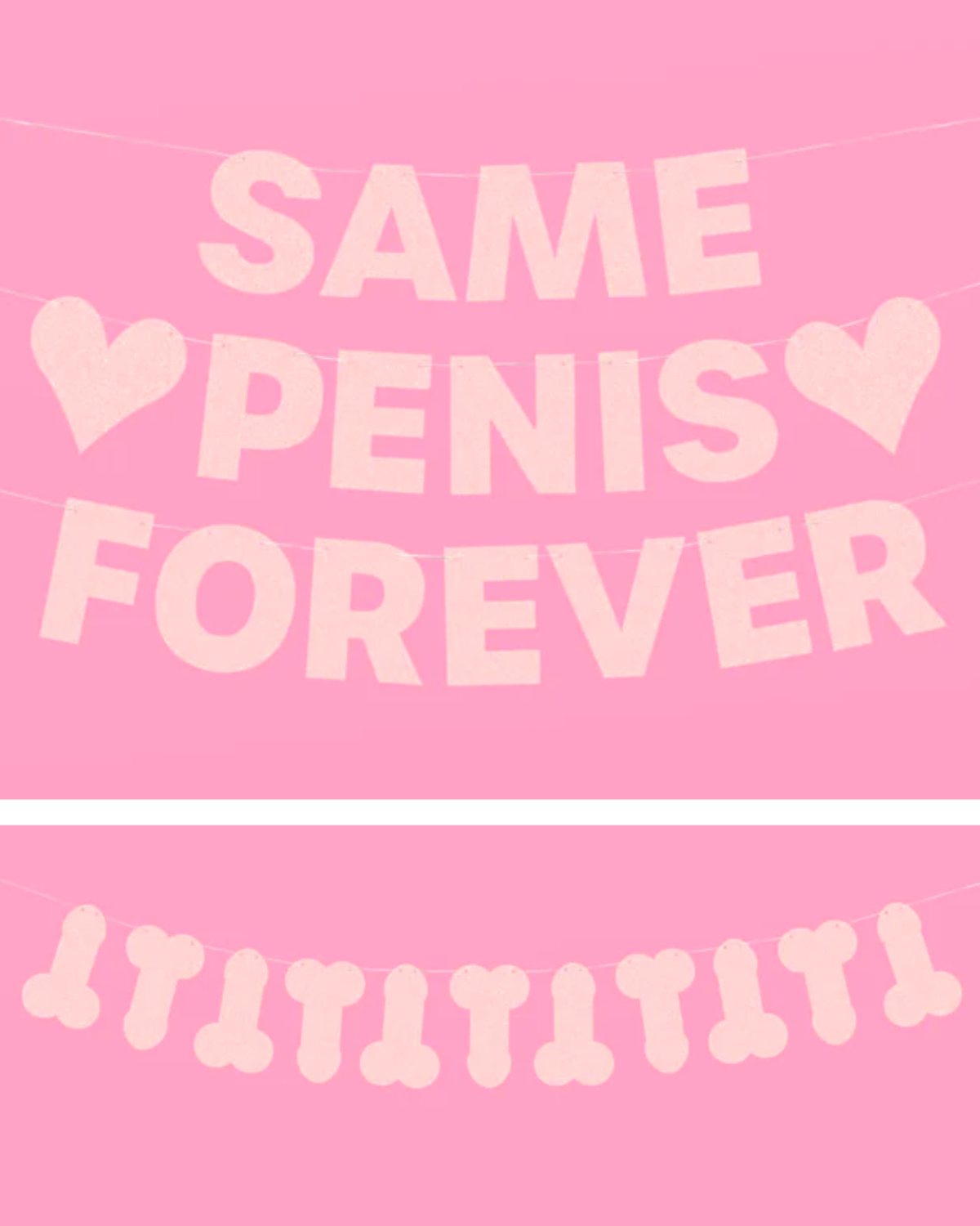 Same Penis 4ever Pack - 2 pink glitter banners