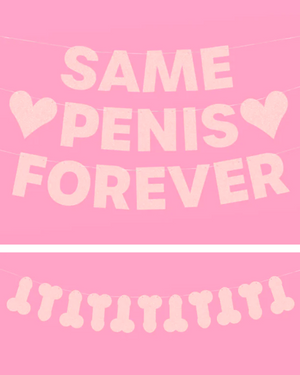 Same Penis 4ever Pack - 2 pink glitter banners