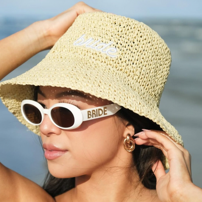White Bride Sunnies - bride embossed sunglasses