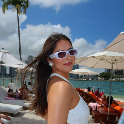 Something Blue Sunnies - bride embossed sunglasses