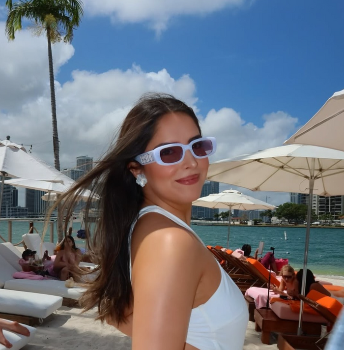 Something Blue Sunnies - bride embossed sunglasses