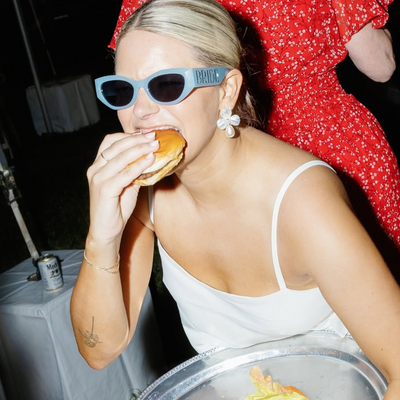 Something Blue Sunnies - bride embossed sunglasses