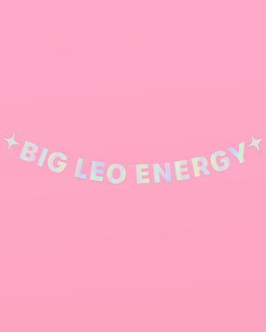 Big Leo Energy Banner - iridescent foil banner