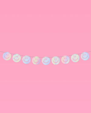 Smiley Banner - iridescent foil banner