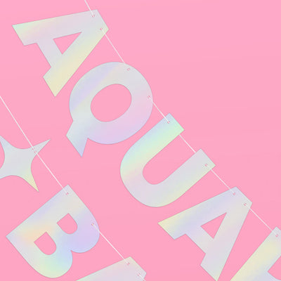 Aquarius Baby Banner - iridescent foil banner
