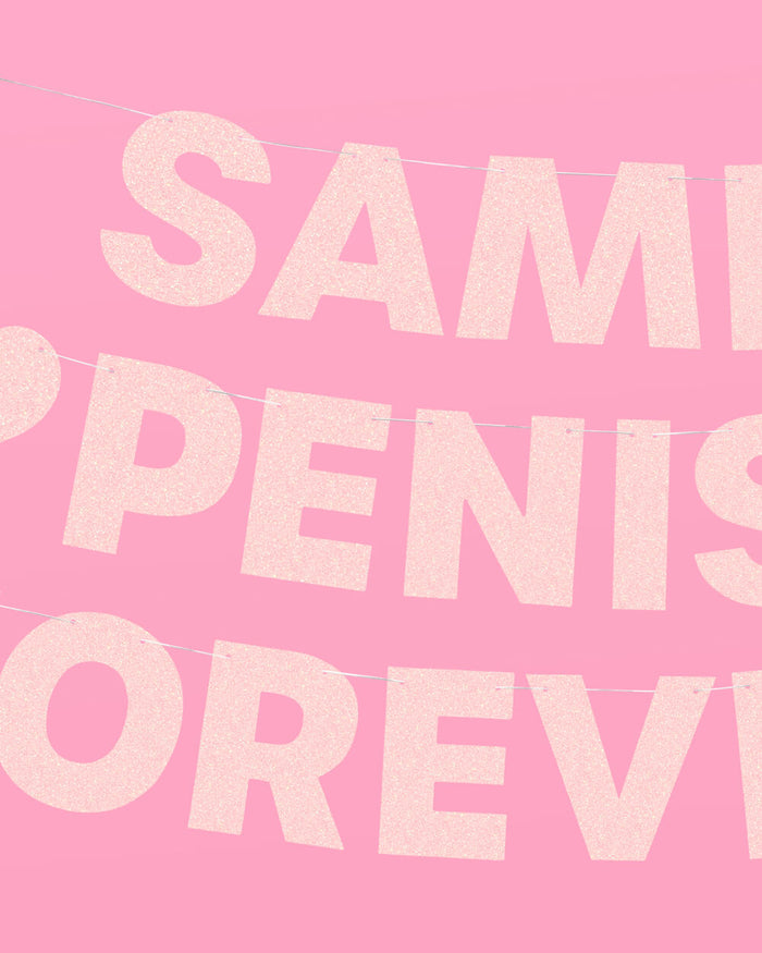 Same Penis 4ever Banner - pink glitter banner