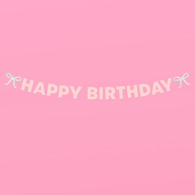 Birthday Bow Banner - foil + glitter banner