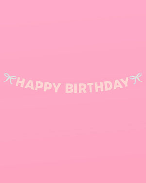 Birthday Bow Banner - foil + glitter banner