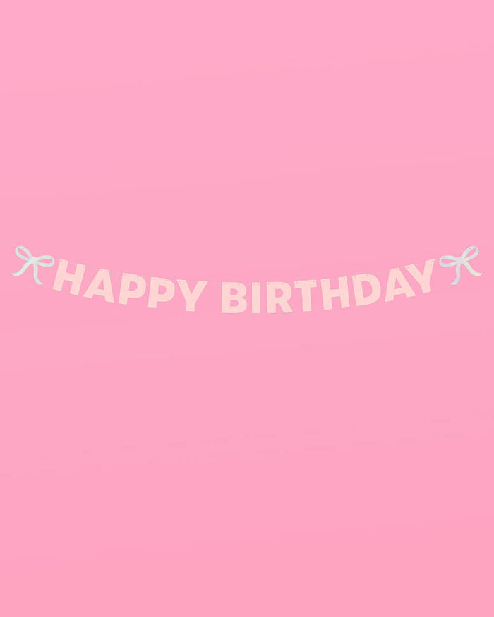 Birthday Bow Banner - foil + glitter banner