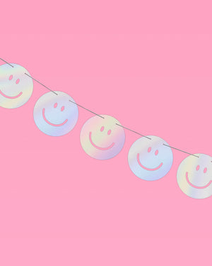 Smiley Banner - iridescent foil banner
