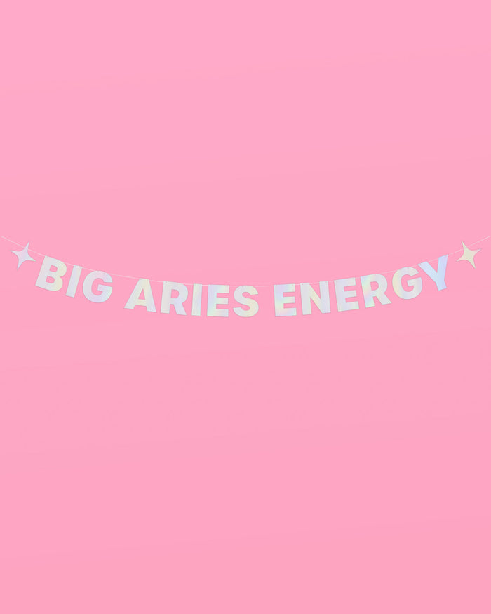 Big Aries Energy Banner - iridescent foil banner