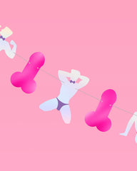 Sorry Mom Banner - iridescent + pink foil banner