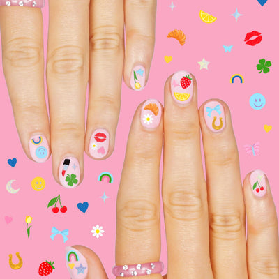Cute Girl Nail Stickers - 604 adhesive nail stickers