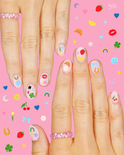Cute Girl Nail Stickers - 604 adhesive nail stickers