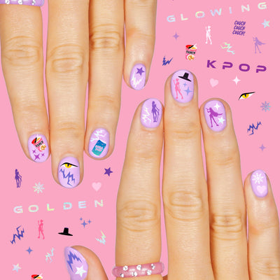 Kpop Nail Stickers - 4 sheet set