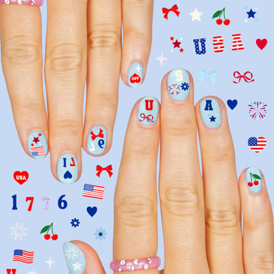 America 250 Nail Stickers - 250 nail stickers