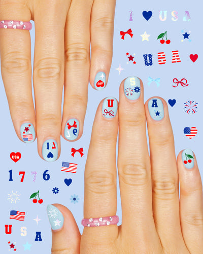 America 250 Nail Stickers - 250 nail stickers