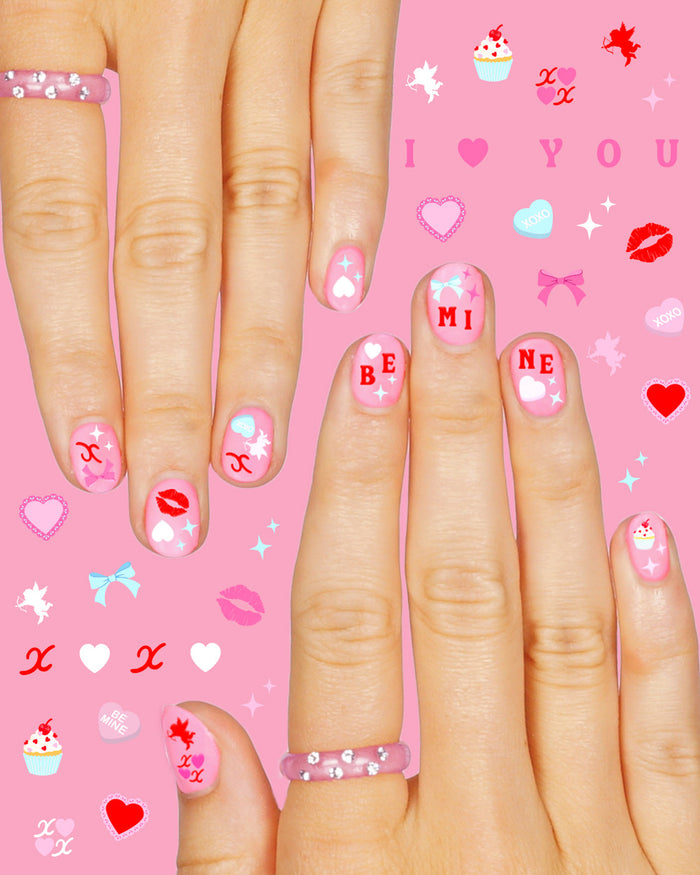 Be Mine Nail Stickers - 164 stickers