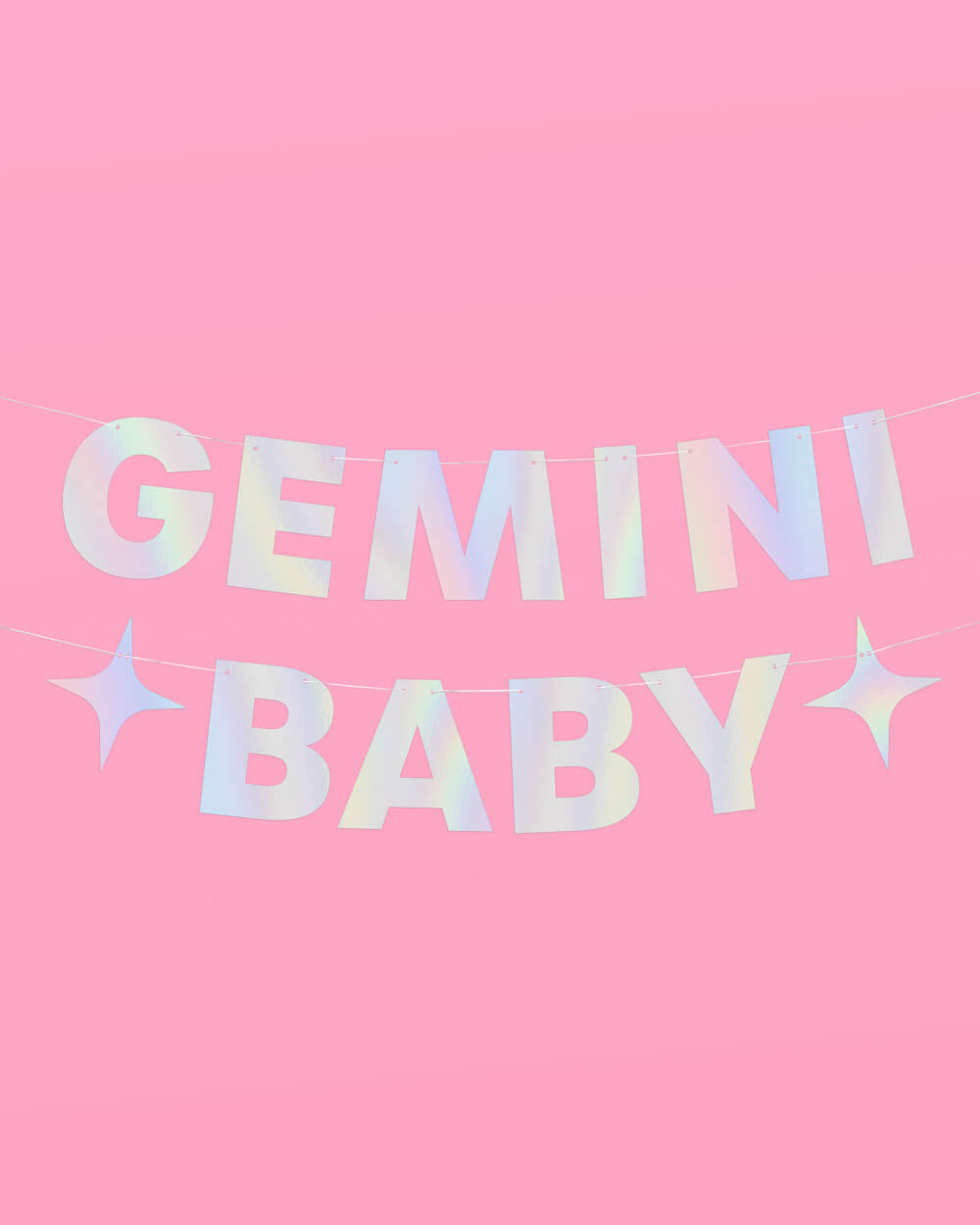 Gemini Baby Banner - iridescent foil banner