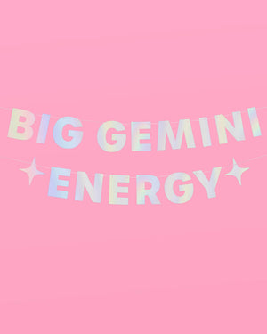 Big Gemini Energy Banner - iridescent foil banner