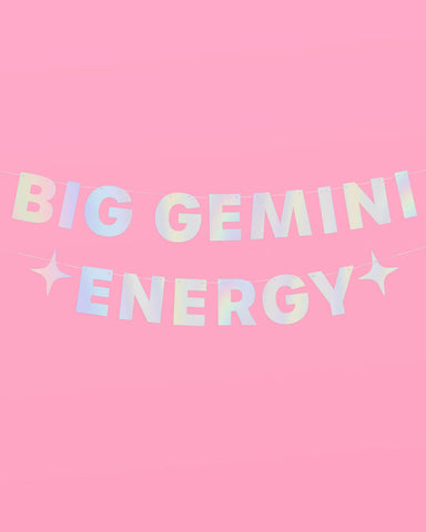 Big Gemini Energy Banner - iridescent foil banner