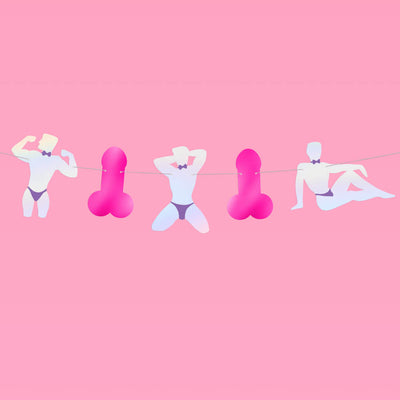 Sorry Mom Banner - iridescent + pink foil banner