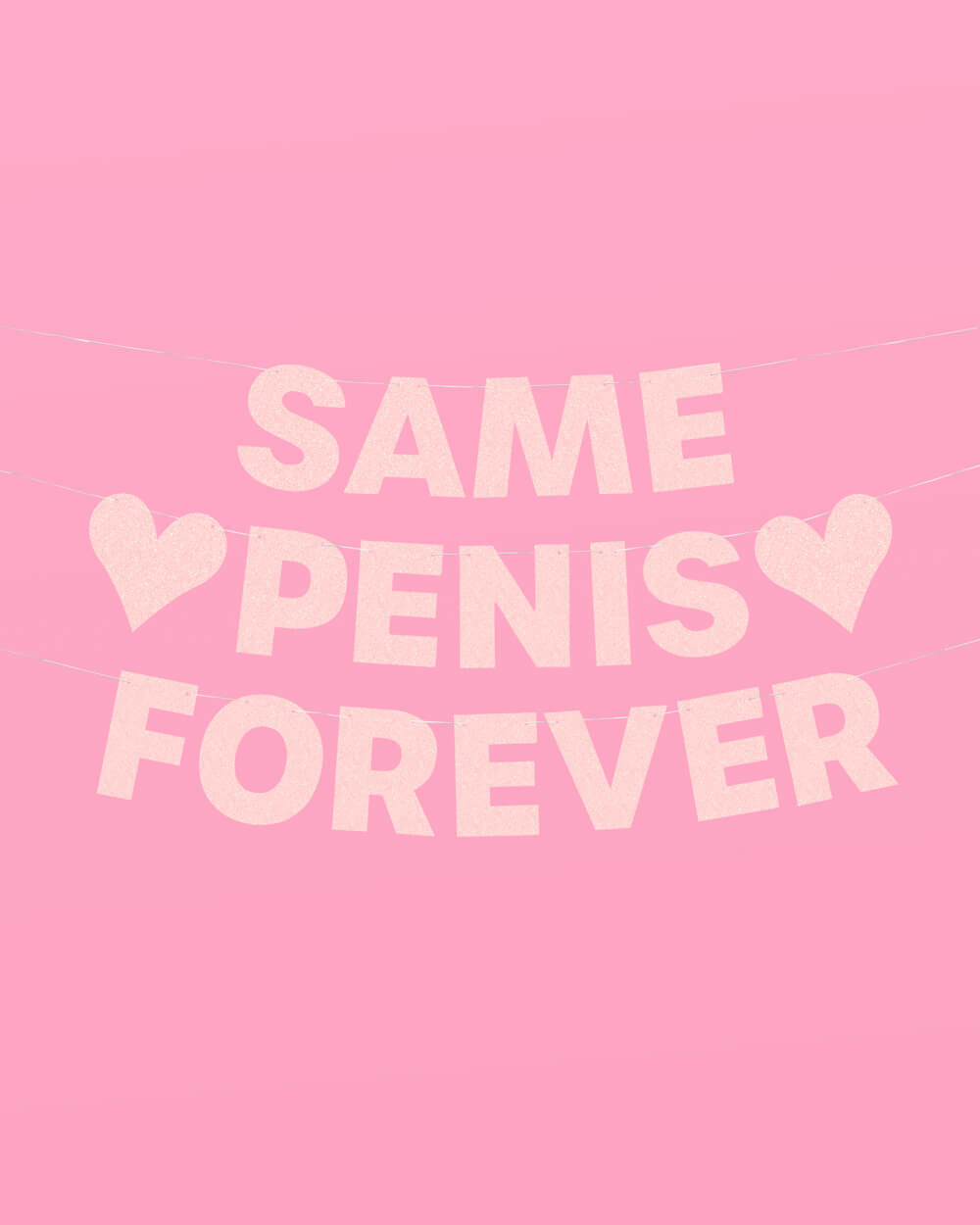 Same Penis 4ever Banner - pink glitter banner