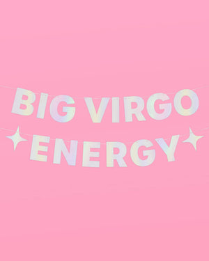 Big Virgo Energy Banner - iridescent foil banner