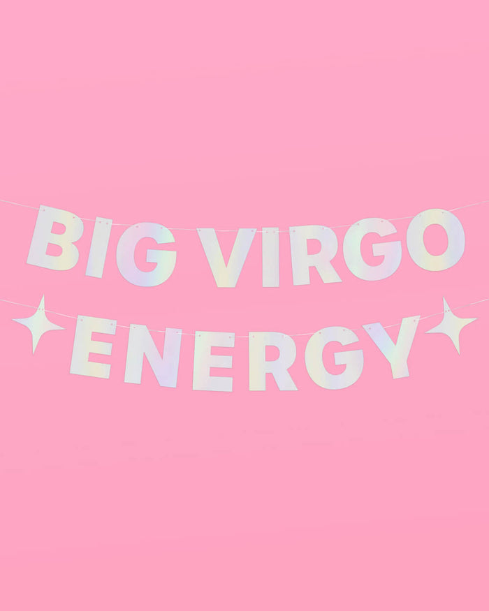 Big Virgo Energy Banner - iridescent foil banner
