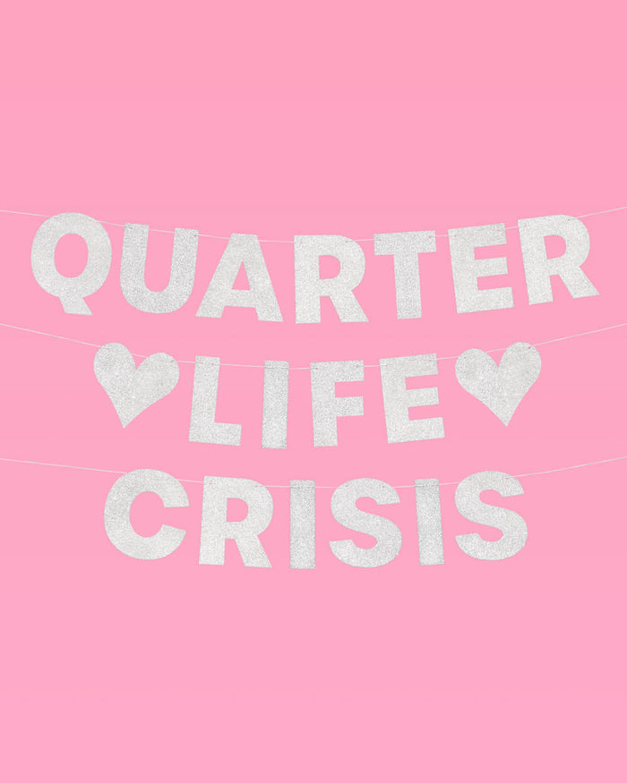 Crisis Averted Banner - silver glitter banner