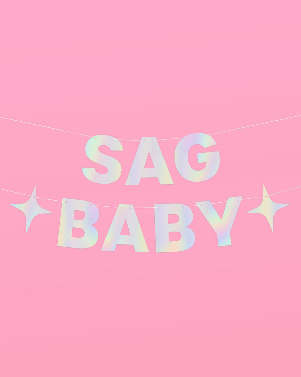 Sag Baby Banner - iridescent foil banner