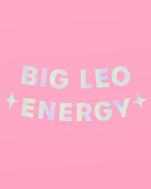 Big Leo Energy Banner - iridescent foil banner