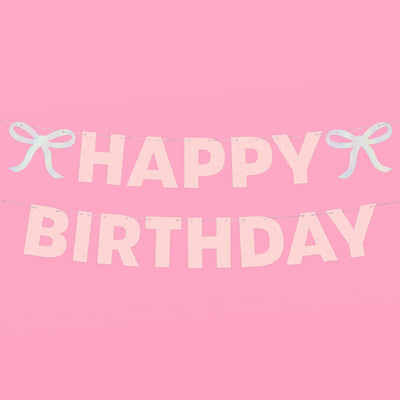 Birthday Bow Banner - foil + glitter banner