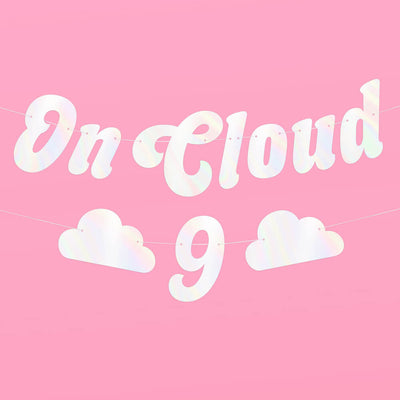 Cloud Nine Banner - white iri foil banner