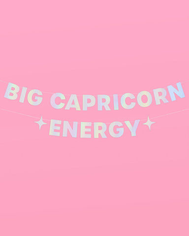 Big Capricorn Energy Banner - iridescent foil banner