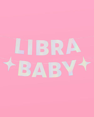 Libra Baby Banner - iridescent foil banner